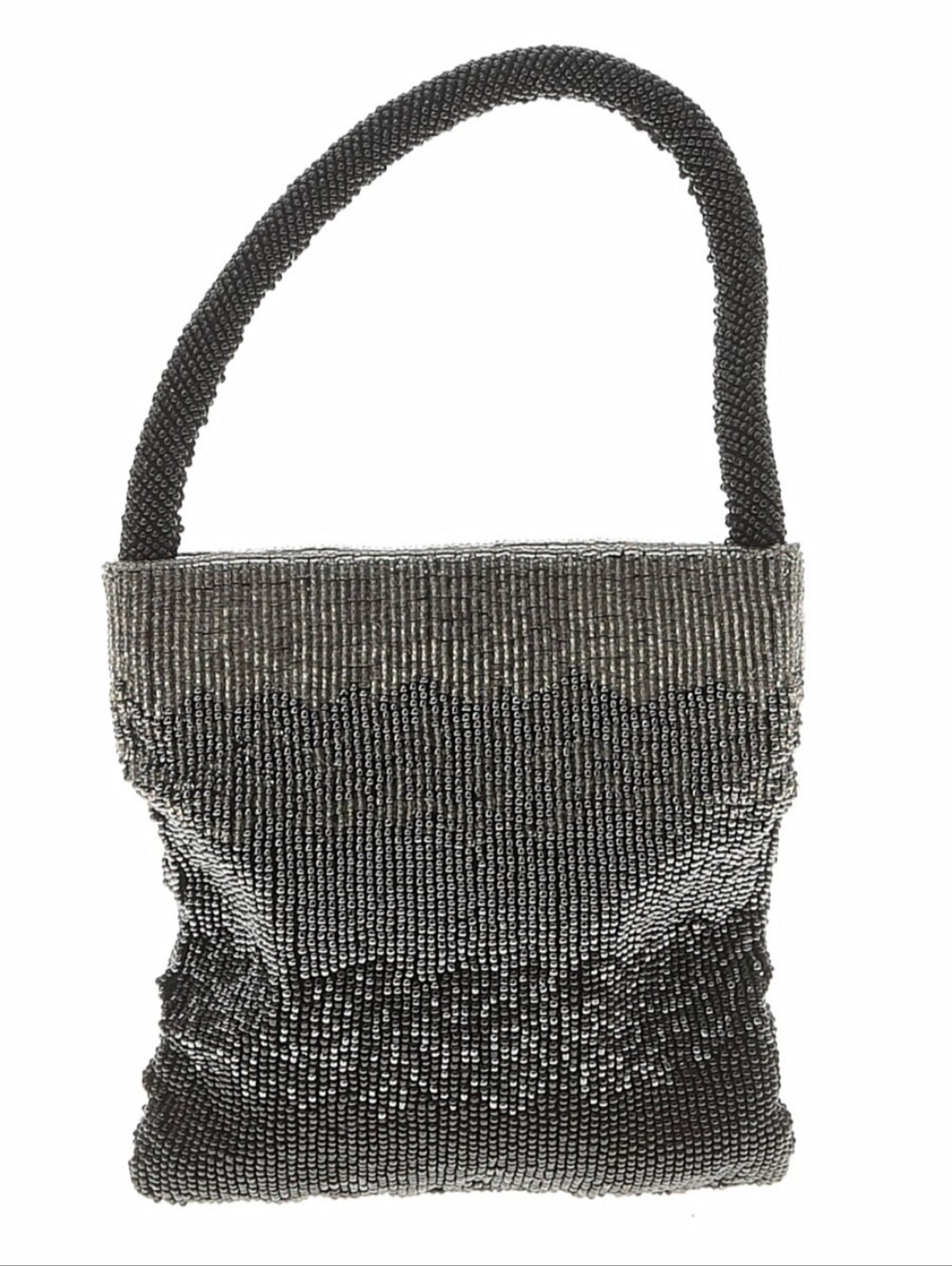 Enzo Angioloni Beaded Evening Bag in Black and Silver